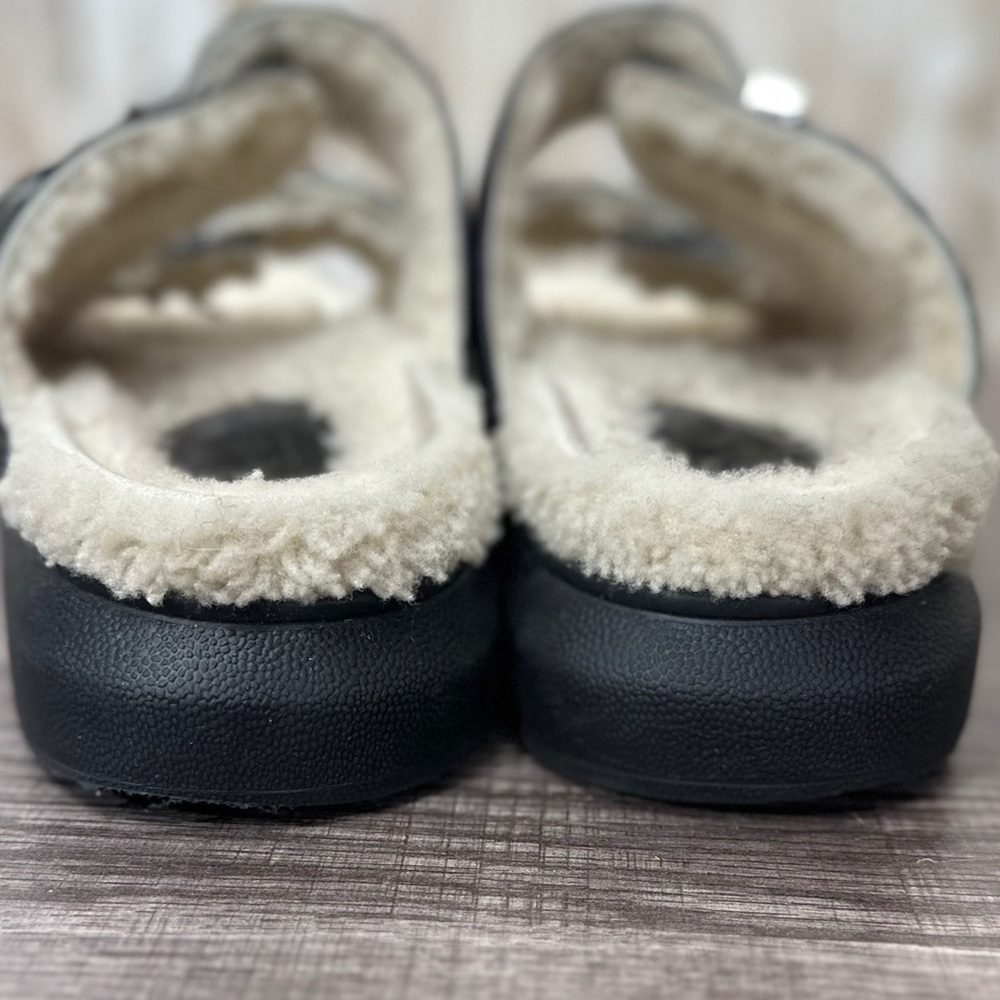 Alexander McQueen Wmns Oversized Hybrid Slide 'Shearling Black' - Picture 8 of 16